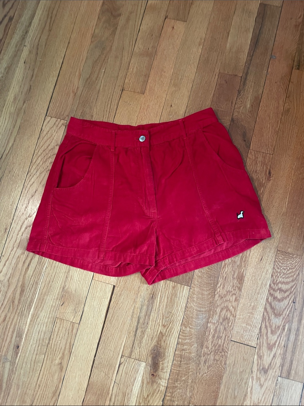 Frances Valentine Red High-Waist Casual Shorts